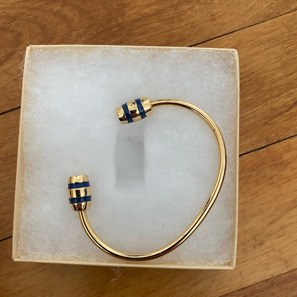 Maine Melon Buoy Bracelet -  Gold and Navy